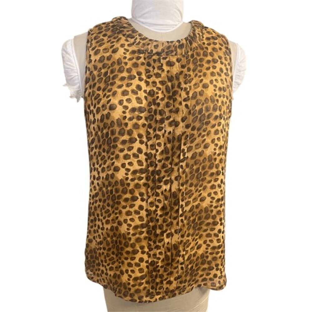 Due Per Due Leopard Print Sleeveless Top Flowy Lightweight Sz. L